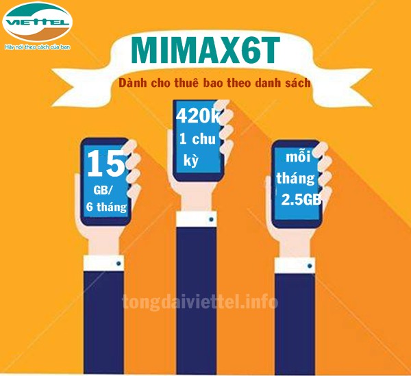 Cách đăng ký gói cước Mimax6T của nhà mạng Viettel