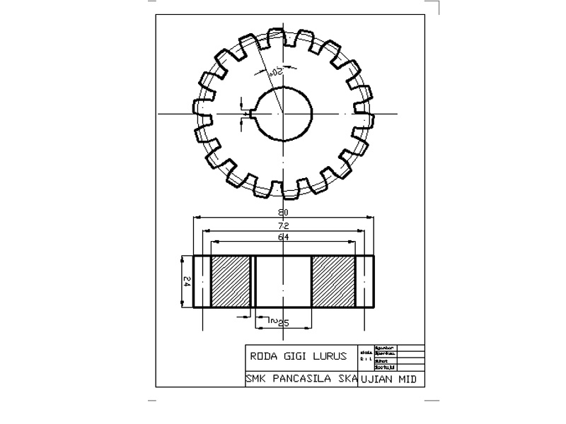 Menggambar Teknik : RODA GIGI LURUS