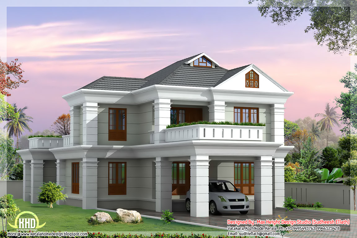 Floor plan  and elevation  of 2336 sq feet 4  bedroom  house  