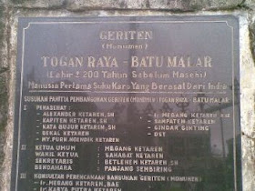 Geriten(monumen) Togan Raya - Batu Malar