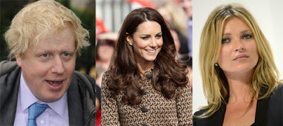 Boris Johnson, Kate Middleton, Kate Moss
