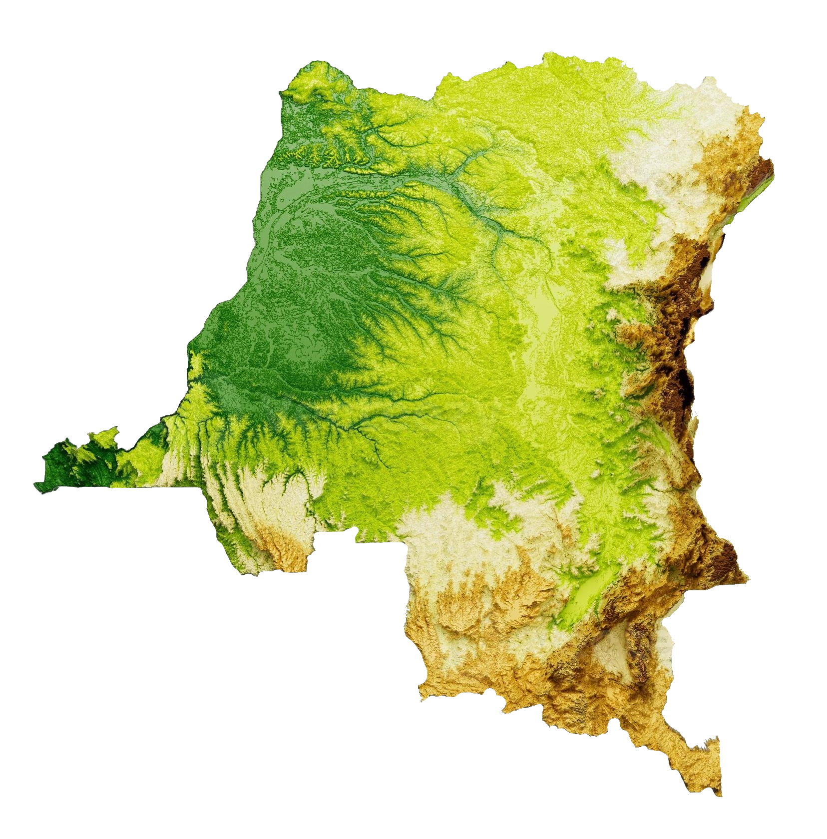 DR Congo Relief Map