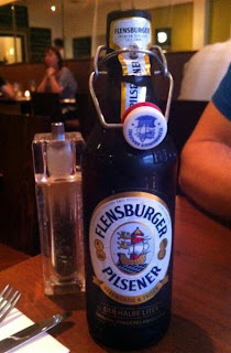 Stitch and Bear - Flensburger beer at Gourmet Burger Company Ranelagh