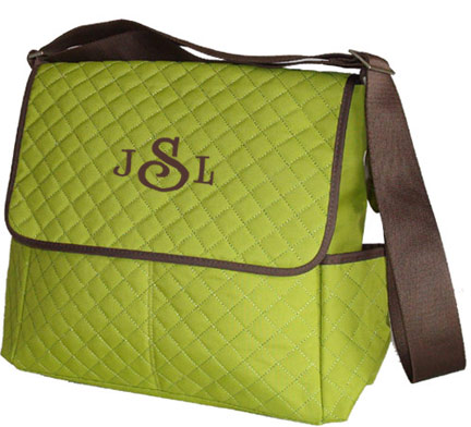 Personalize It !! Monogrammable Item Place: Quilted diaper bag