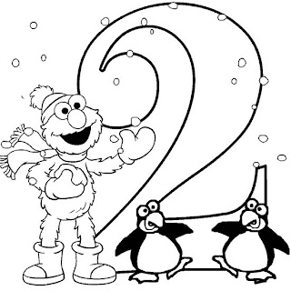 elmo numbers 2 coloring pages