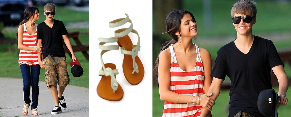 justin bieber wearing selena gomez. Selena Gomez White Sandals