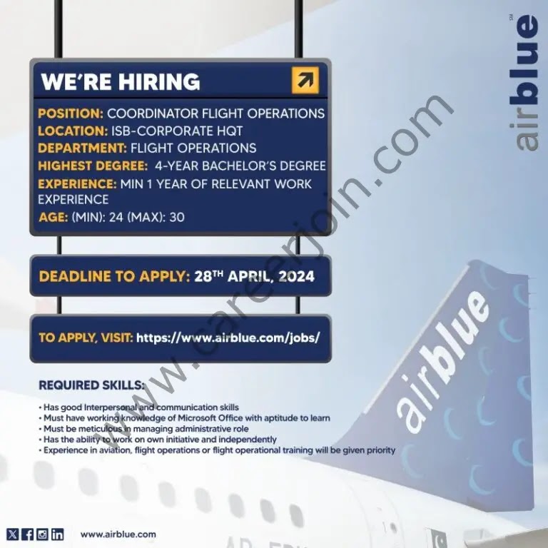 Airblue Pakistan Jobs In  Islamabad 2024