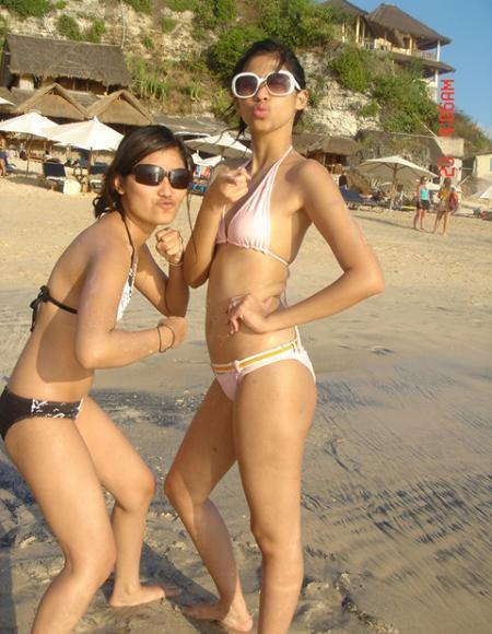 Labels Bikini wear model Asian Indonesian Girl Bikini