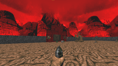 DOOM (1993) screenshot showing e3m1 with a pistol start