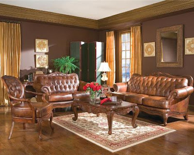 Decorate a living room brown furniture