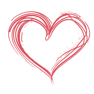 free pink doodle heart messy splatter design outline ink drawing download