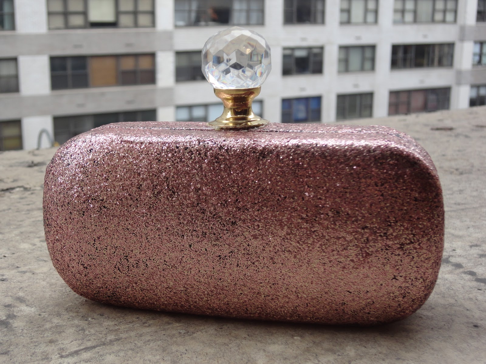 DIY Rose Gold Glitter Minaudiere The Stripe