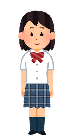 ブレザーを着た女子学生のイラスト（夏服・学生服）