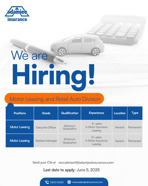 Adamjee Insurance Company Limited Latest Jobs in Karachi June 2025