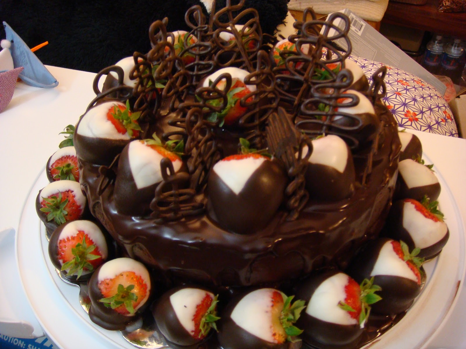 chocolate birthday cake designs Chocolate Ganache Cake with Chocolate Covered Strawberries