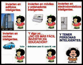 Invierten en edificios inteligentes. Invierten en móviles y ordenadores inteligentes. Invierten en electrodomésticos inteligentes. Invierten en coches inteligentes.  Y digo yo... ¿NO ES MÁS FÁCIL INVERTIR EN EDUCACIÓN? Y TENER PERSONAS INTELIGENTES ...