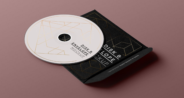 PSD CD Disk with Cover Envelope Mock Up