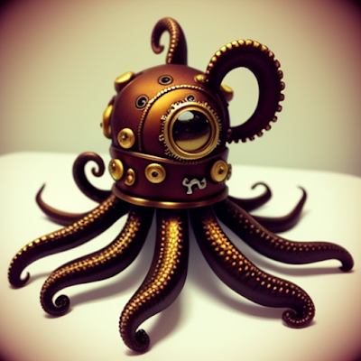 Steampunk Octopus Statue Miniature 3D amazingwallpapersa blogspot com (49)
