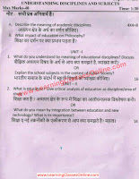 Understanding Disciplines and Subjects B.Ed Question Paper