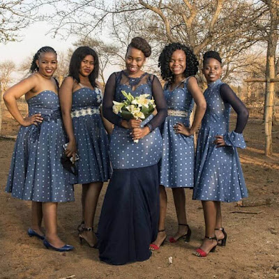 Shweshwe Bridesmaids Traditional Wedding Dresses.