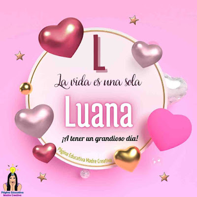 Solapin Nombre Luana para imprimir gratis - Nombre para descargar