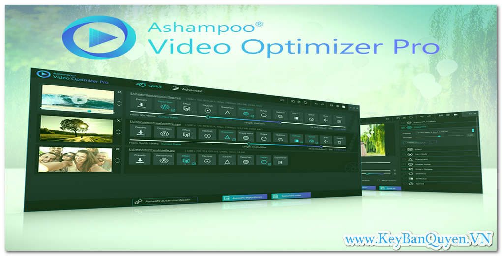 Download và cài đặt Ashampoo Video Optimizer Pro 1.0.5 Full Key, Phần mềm tăng cường, ổn định, khử nhiễu Video chuyên dụng.