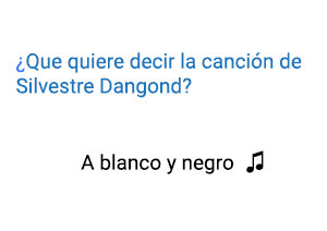 Significado de la canción A Blanco y Negro Silvestre Dangond.