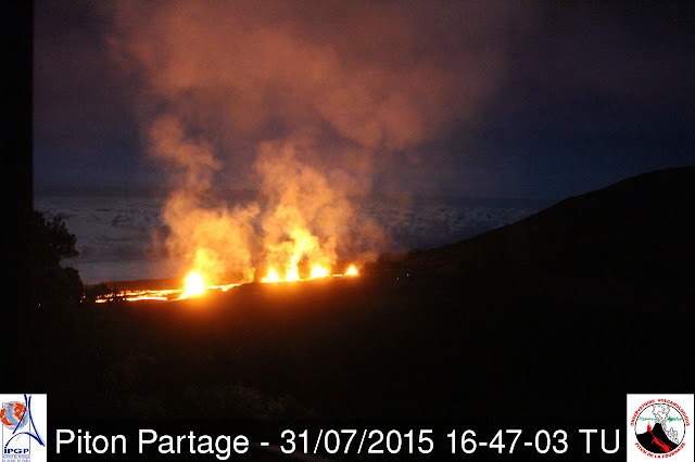 Fissure éruptive du volcan Piton de la Fournaise, 31 juillet 2015