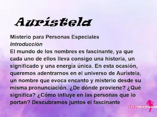 significado del nombre Aurístela