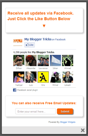 Facebook Likebox popup