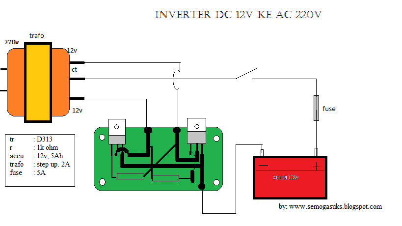 MEMBUAT SENDIRI INVERTER 12V KE 220V AC ototroniktips com