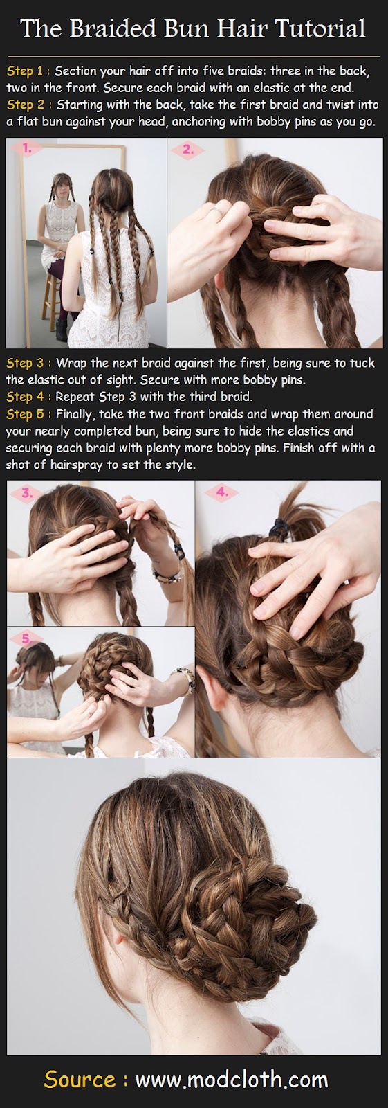 Bun Tutorial tutorial Braided Hair  hair with bun  images Tutorials Beauty The