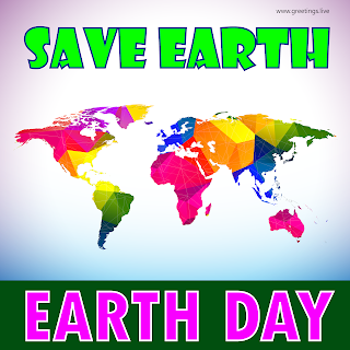 Earth day 2019 Greetings World Map Back ground