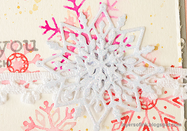 Layers of ink - Snowflake Builder Card Tutorial by Anna-Karin Evaldsson. Glitter snowflakes.