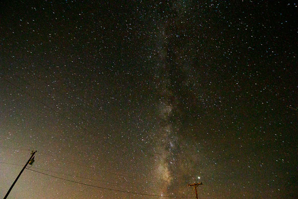 Milky Way from Leasburg State Park, DSLR,12mm, 60 seconds (Source: Palmia Observatory)