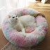 Patas Lague Dradient Coloful Donut Round Calming Small Cat Bed 20x20 inches