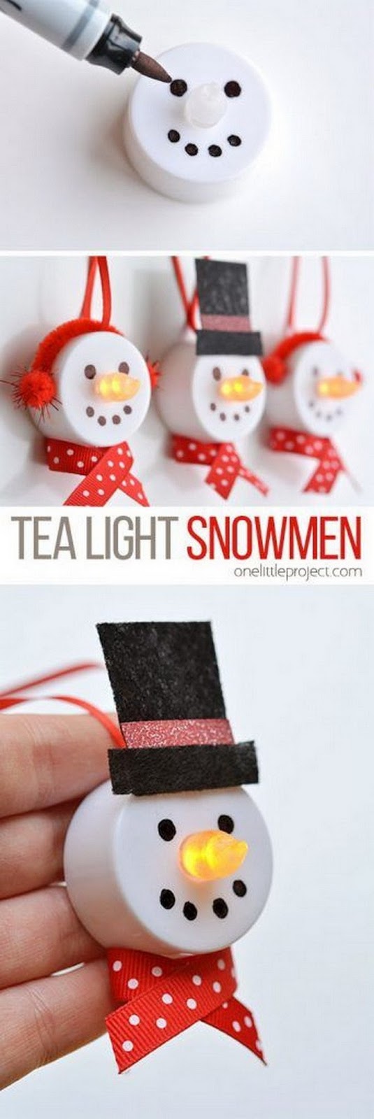 Light Snowman Ornaments