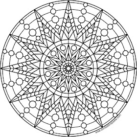 Star and circle mandala to print and color- available in PNG and JPG format 