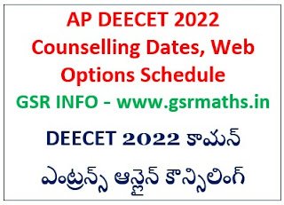 AP DEECET 2022 Counselling Dates, Web Options Schedule