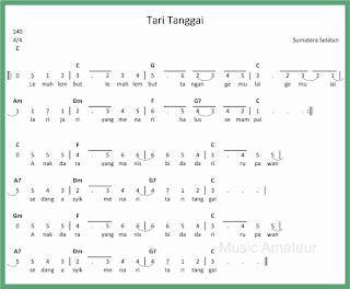 not angka lagu tari tanggai lagu daerah sumatera selatan