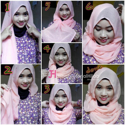 Tutorial Cara Memakai Hijab Segi Empat Sederhana Paris Style Terbaru