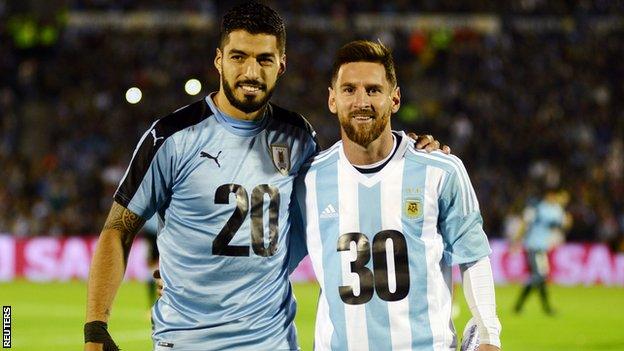 Suarez and Messi's international meeting ended in a stalemate