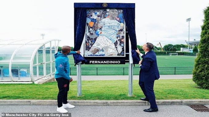 Man City Unveil Special Tribute To Club Captain Fernandinho Ahead Of Final Game