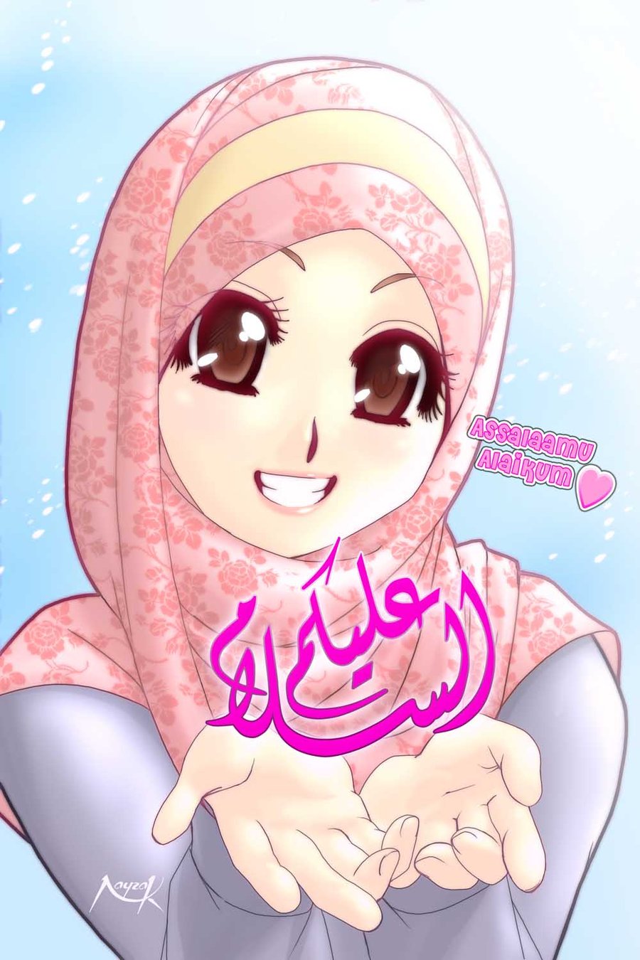 Gambar Kartun Muslimah Gembira Top Gambar