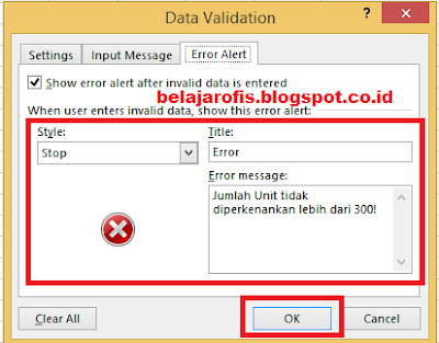 Cara validasi dengan data entry rule pada microsoft excel  Cara Validasi Dengan Data Entry Rule Pada Microsoft Excel 2013