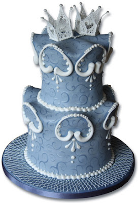 Crown Blue Wedding Cakes