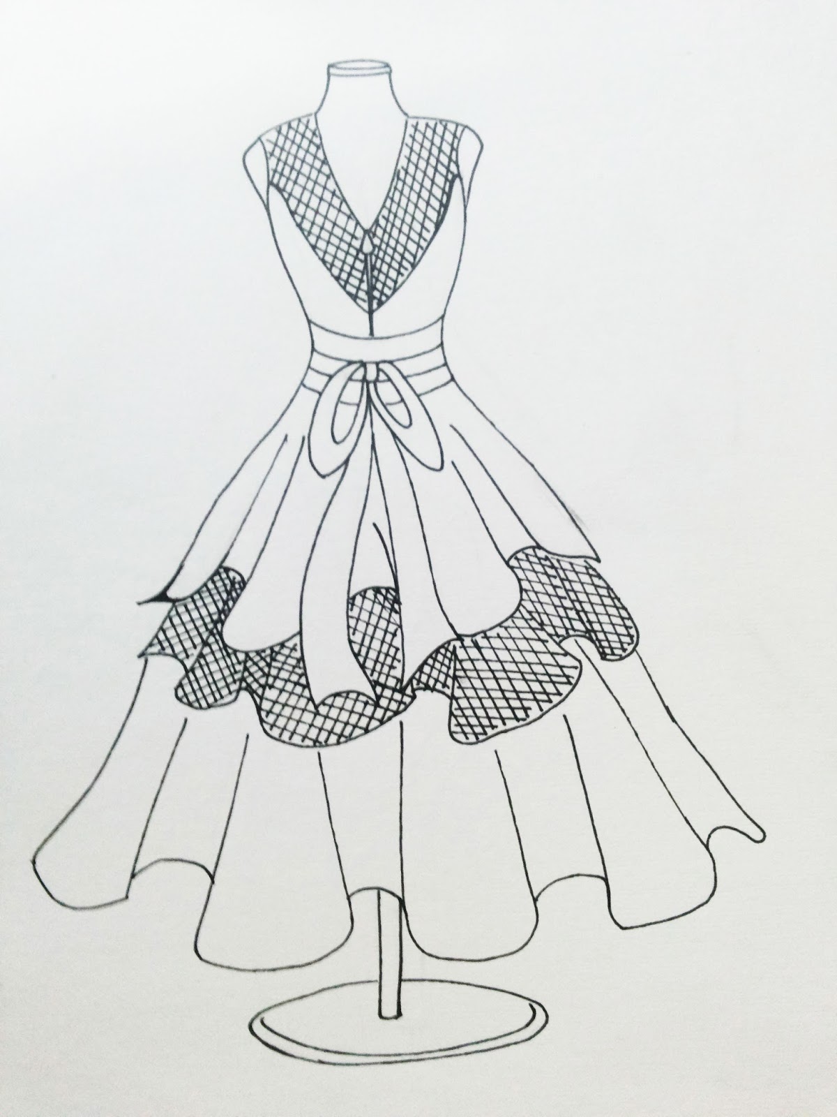 92 Gambar Sketsa Gaun Dress Gudangsket