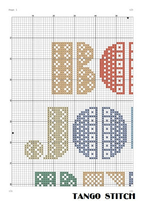 Bonjour Bebe newborn baby nursery cross stitch pattern