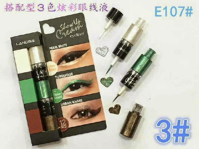 Landbis 3in1 eyesliner #3 Color : Pearl White, Truquoise, Urban Khaki