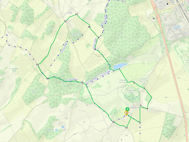 Map for Walk 156: Old Knebworth North Long Loop